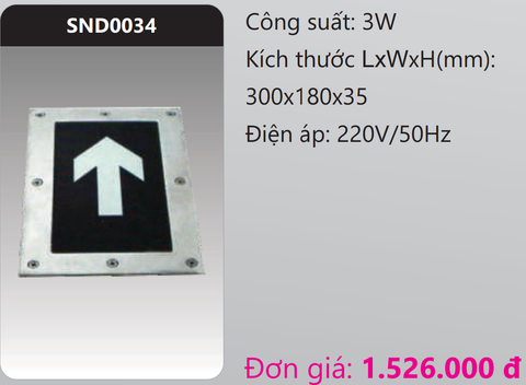  ĐÈN LED ÂM SÀN CHỈ HƯỚNG THOÁT HIỂM 3W DUHAL SND0034 