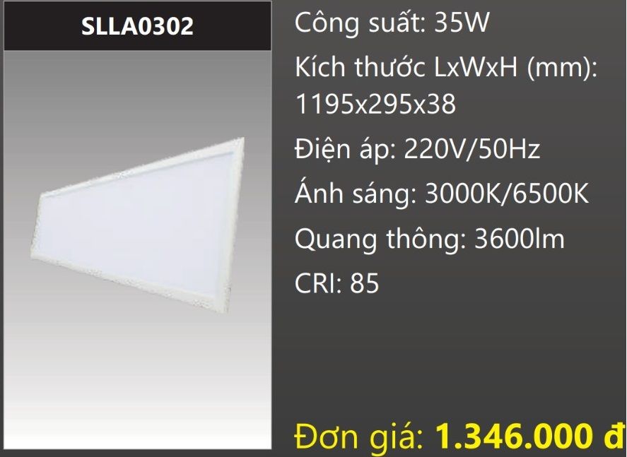 ĐÈN LED PANEL ÂM TRẦN TÁN QUANG DUHAL SLLA0302 - 35W / 300 x 1200