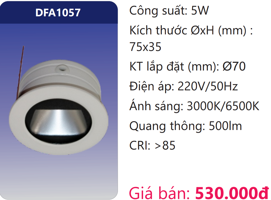 ĐÈN LED ÂM TRẦN TRANG TRÍ DUHAL 5W DFA1057