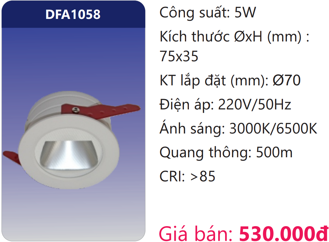 ĐÈN LED ÂM TRẦN TRANG TRÍ DUHAL 5W DFA1058