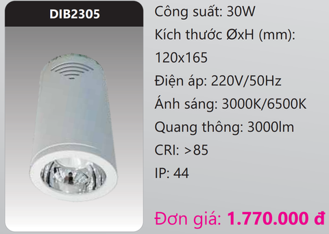  ĐÈN LED CHIẾU SÂU GẮN NỔI TRANG TRÍ DUHAL 30W DIB2305 