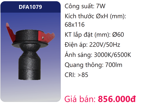  ĐÈN LED MINI ÂM TRẦN CHIẾU ĐIỂM TRANG TRÍ 7W DUHAL DFA1079 