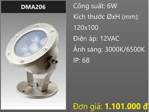  ĐÈN LED RỌI DƯỚI NƯỚC 6W DUHAL DMA206 