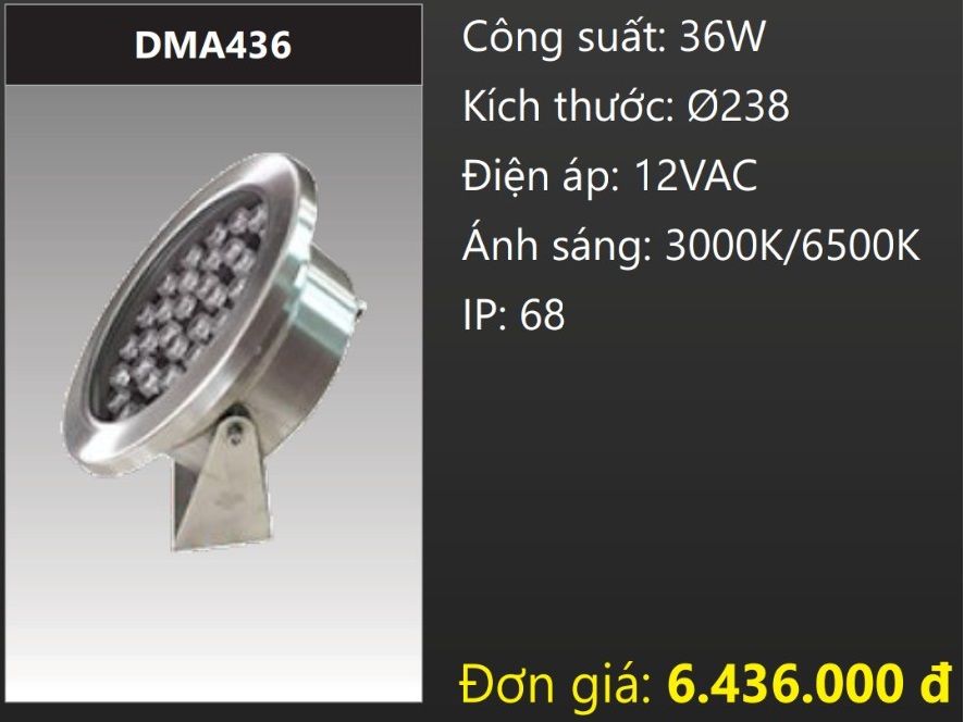 ĐÈN LED RỌI NƯỚC 36W DUHAL DMA436