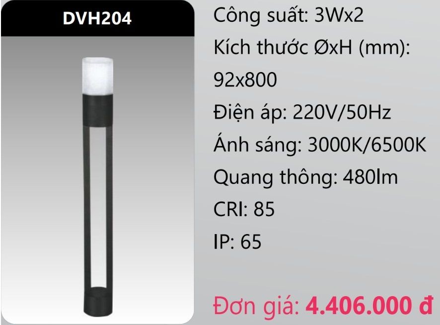 ĐÈN LED TRỤ SÂN VƯỜN 3Wx2 DUHAL DVH204