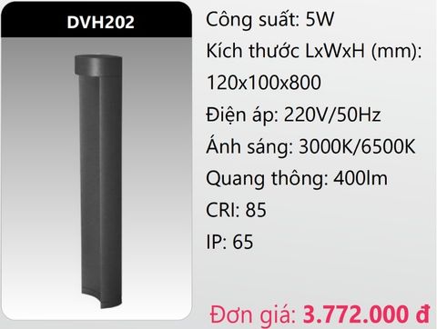  ĐÈN LED TRỤ SÂN VƯỜN 5W DUHAL DVH202 