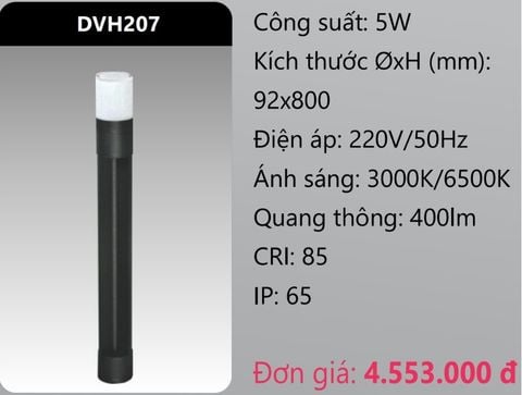  ĐÈN LED TRỤ SÂN VƯỜN 5W DUHAL DVH207 