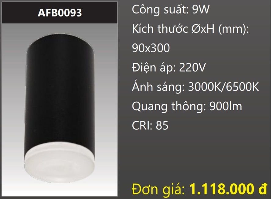 ĐÈN LON GẮN NỔI TRÒN LED TÁN QUANG 9W DUHAL AFB0093