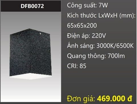  ĐÈN LON GẮN NỔI VUÔNG LED TÁN QUANG 7W DUHAL DFB0072 