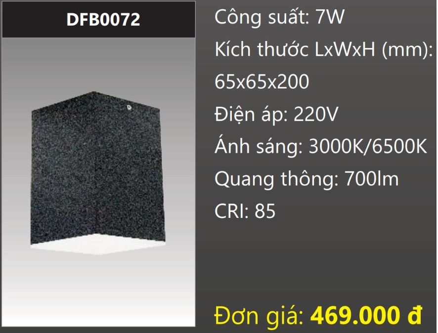 ĐÈN LON GẮN NỔI VUÔNG LED TÁN QUANG 7W DUHAL DFB0072