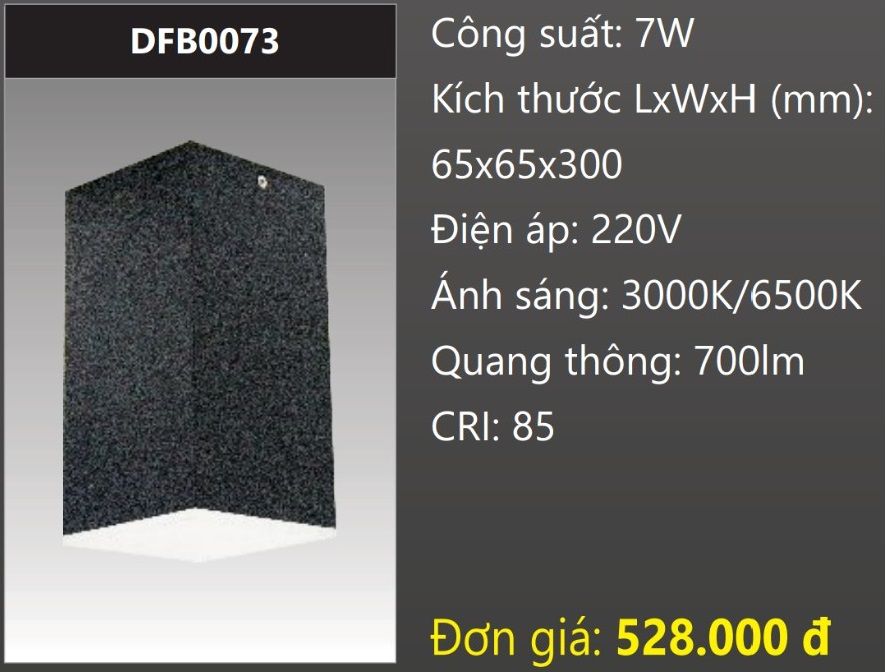 ĐÈN LON GẮN NỔI VUÔNG LED TÁN QUANG 7W DUHAL DFB0073