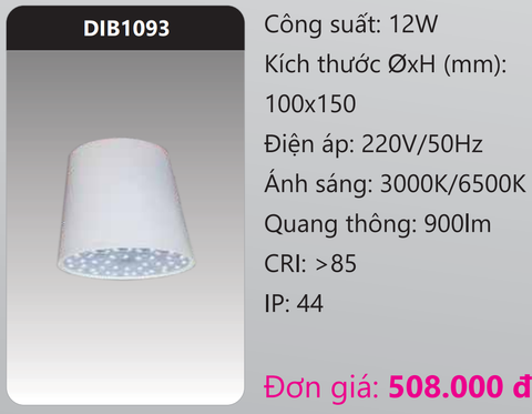  ĐÈN LON LED GẮN NỔI 12W DUHAL DIB1093 