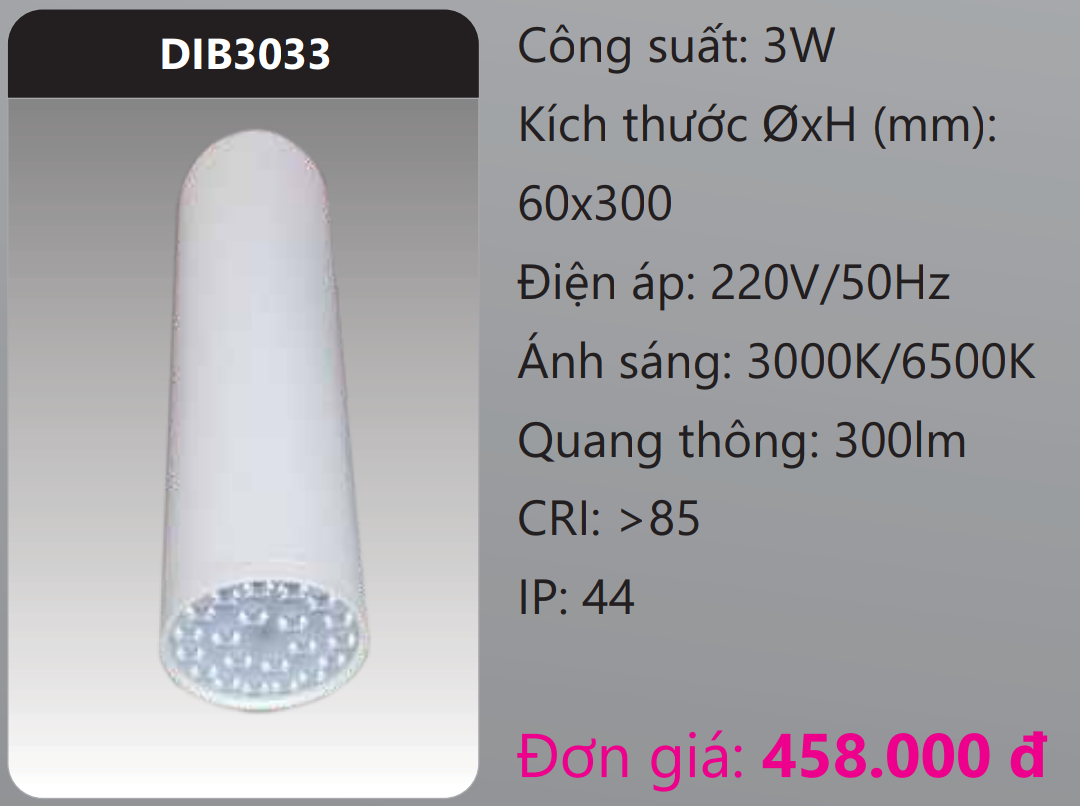 ĐÈN LON LED GẮN NỔI 3W DUHAL DIB3033