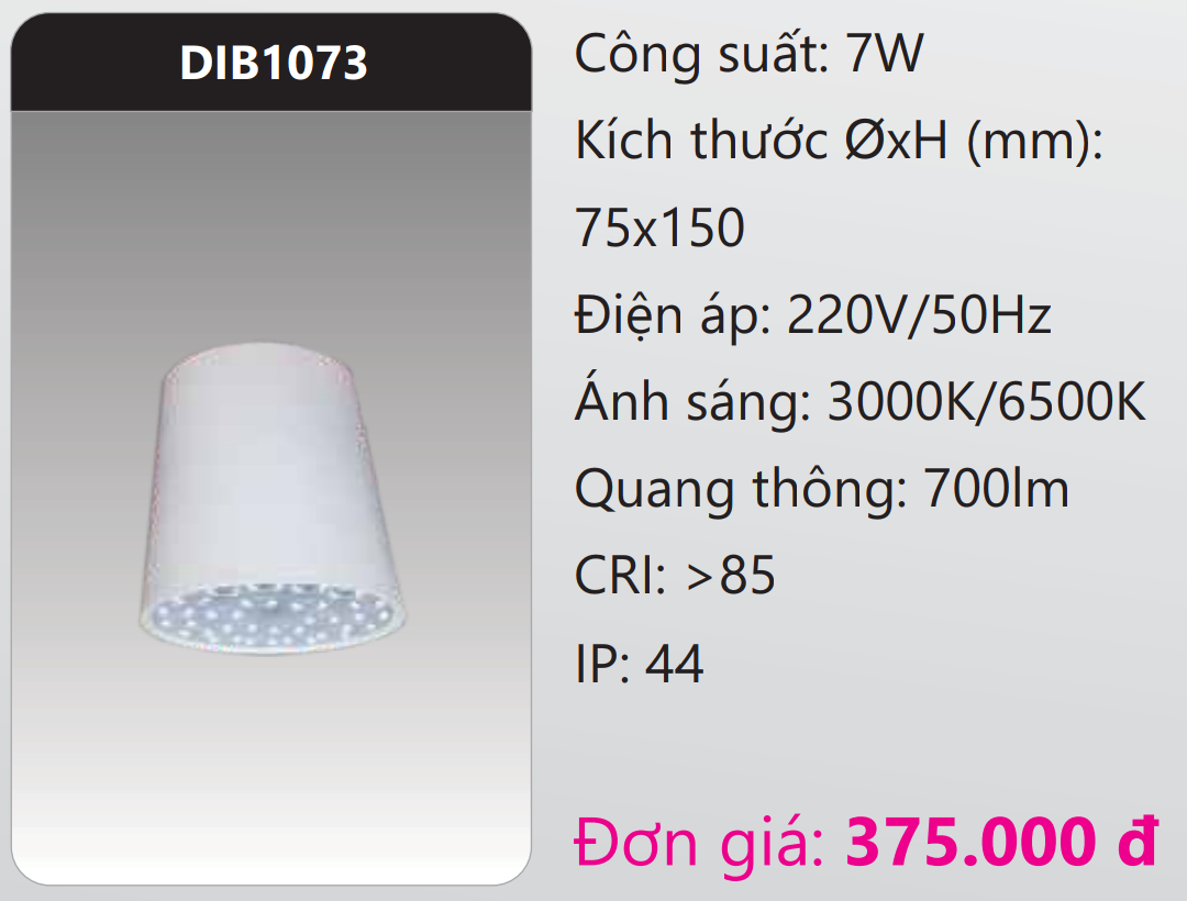 ĐÈN LON LED GẮN NỔI 7W DUHAL DIB1073