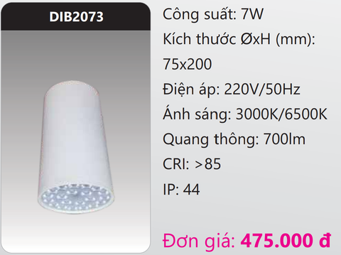  ĐÈN LON LED GẮN NỔI 7W DUHAL DIB2073 