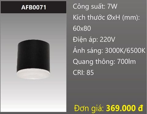  ĐÈN LON LED GẮN NỔI TRÒN TÁN QUANG 7W DUHAL AFB0071 