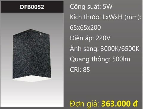  ĐÈN LON LED GẮN NỔI VUÔNG TÁN QUANG 5W DUHAL DFB0052 