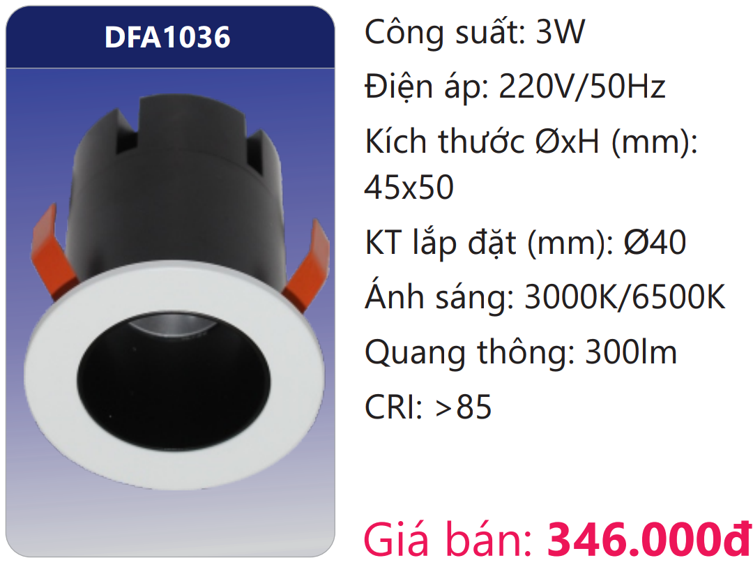 ĐÈN LON MINI ÂM TRẦN CHIẾU ĐIỂM TRANG TRÍ LED 3W DUHAL DFA1036