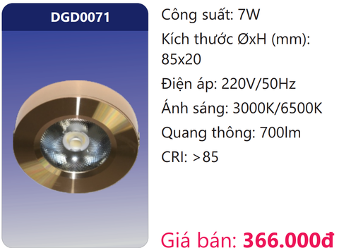  ĐÈN LON MINI GẮN NỔI CHIẾU ĐIỂM TRANG TRÍ LED 7W DUHAL DGD0071 