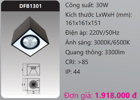  ĐÈN LON NỔI CHIẾU SÂU LED 30W DUHAL DFB1301 