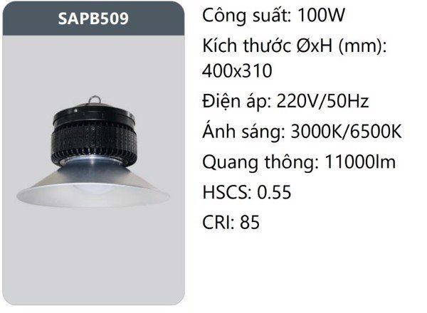 ĐÈN NHÀ XƯỞNG LED 100W DUHAL SAPB509