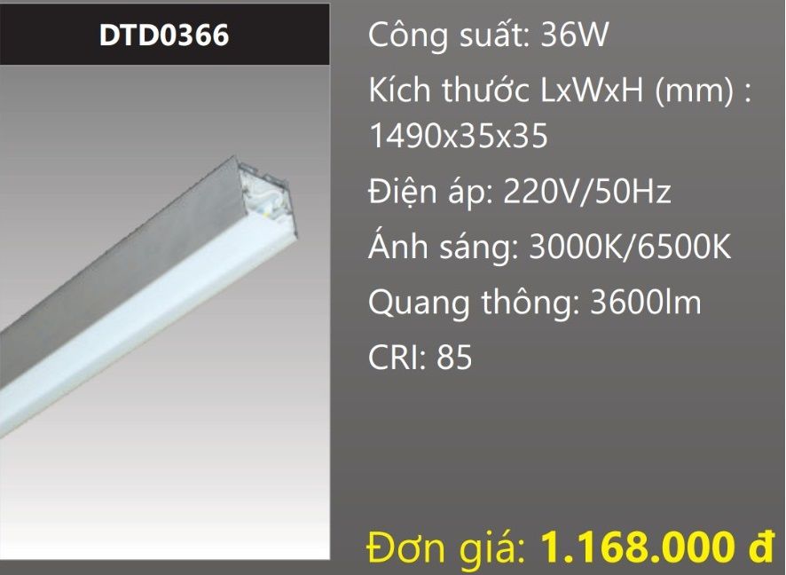 ĐÈN ỐP TRẦN CHIẾU SÂU LED 36W DUHAL DTD0366