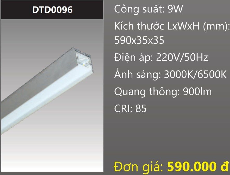 ĐÈN ỐP TRẦN CHIẾU SÂU LED 9W DUHAL DTD0096