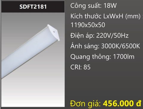  ĐÈN ỐP TRẦN LED 18W DUHAL SDFT2181 