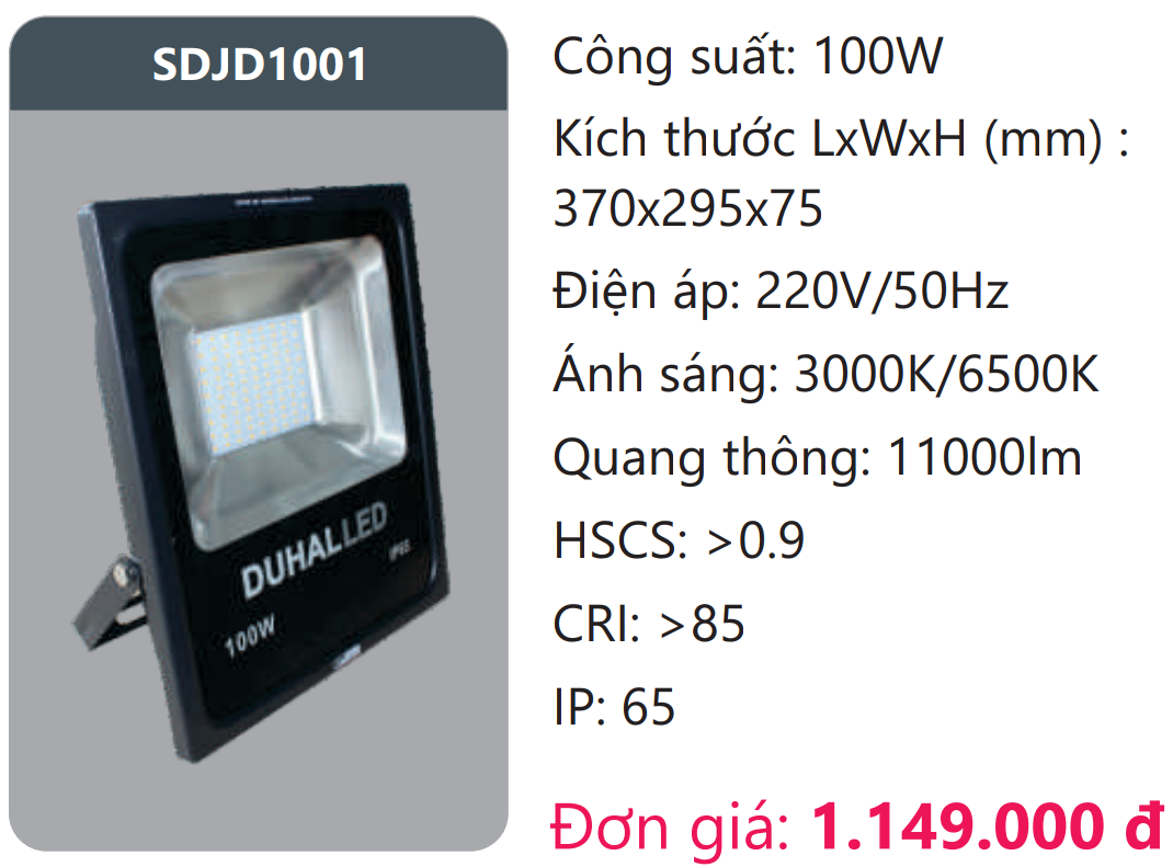 ĐÈN PHA LED DUHAL 100W / SDJD1001