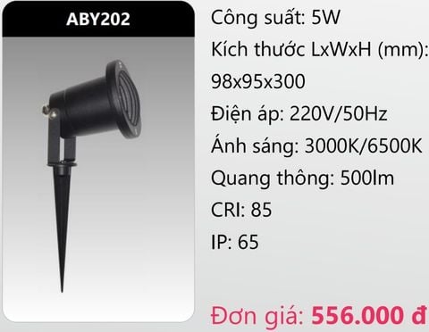  ĐÈN RỌI CHIẾU ĐIỂM CẮM CỎ SÂN VƯỜN LED 5W DUHAL ABY202 