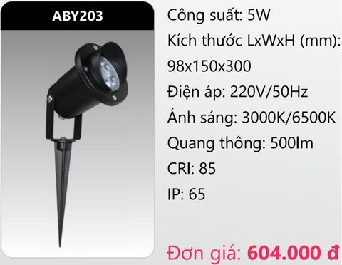  ĐÈN RỌI CHIẾU ĐIỂM CẮM CỎ SÂN VƯỜN LED 5W DUHAL ABY203 