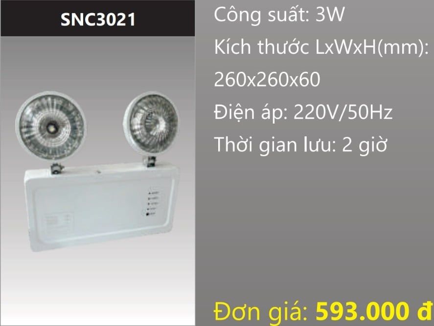 ĐÈN SẠC KHẨN CẤP DUHAL LED 3W SNC3021