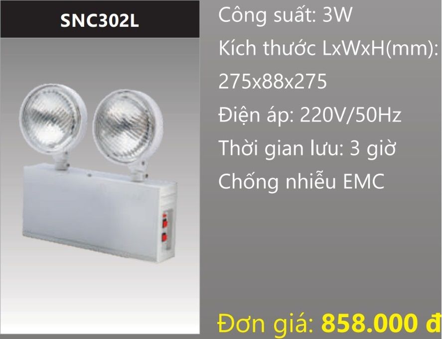 ĐÈN KHẨN CẤP DUHAL 3W SNC 302L ( ĐÈN SẠC LED )