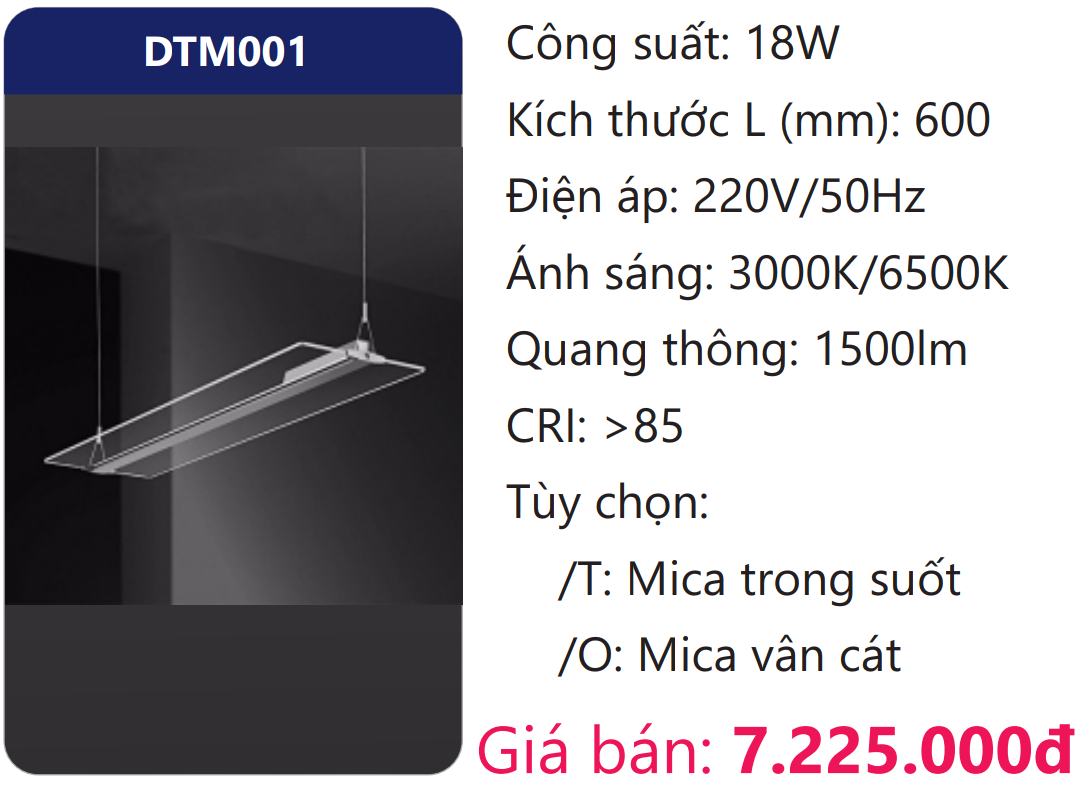 ĐÈN THẢ TRANG TRÍ LED 18W DUHAL DTM001