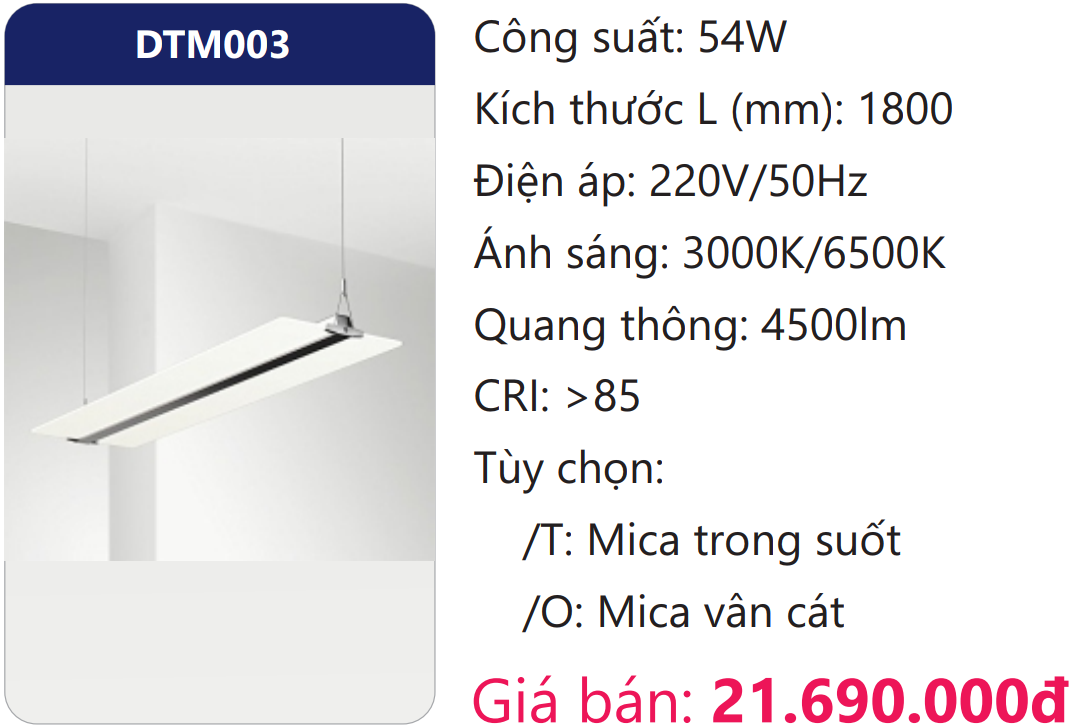 ĐÈN THẢ TRANG TRÍ LED 54W DUHAL DTM003