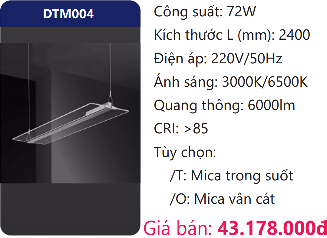 ĐÈN THẢ TRANG TRÍ LED 72W DUHAL DTM004