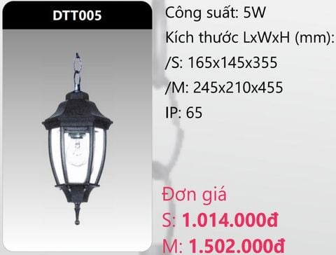  ĐÈN THẢ TREO TRANG TRÍ DUHAL DTT005 (DTT005S - DTT005M) 