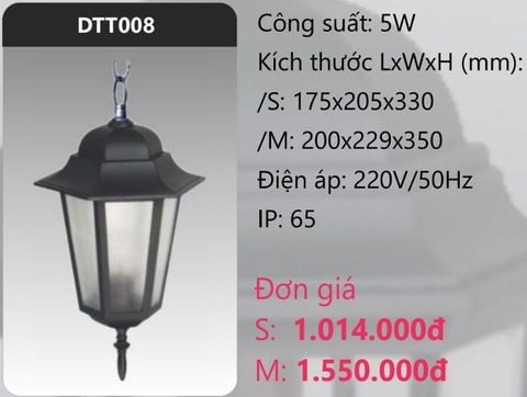  ĐÈN THẢ TREO TRANG TRÍ DUHAL DTT008 (DTT008S - DTT008M) 