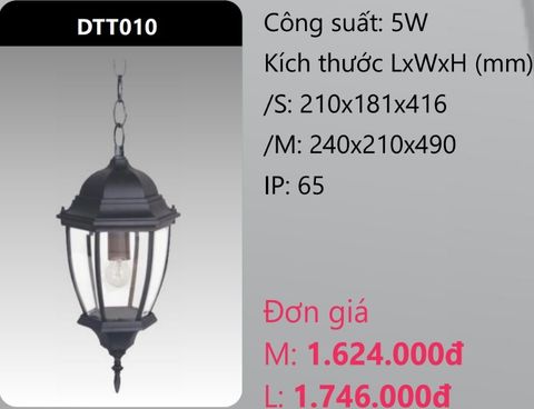  ĐÈN THẢ TREO TRANG TRÍ DUHAL DTT010 (DTT010M - DTT010L) 