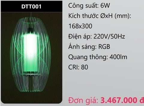  ĐÈN TREO THẢ TRANG TRÍ LED ĐỔI MÀU 6W DUHAL DTT001 