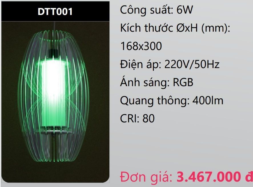 ĐÈN TREO THẢ TRANG TRÍ LED ĐỔI MÀU 6W DUHAL DTT001