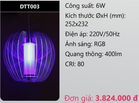  ĐÈN TREO THẢ TRANG TRÍ LED ĐỔI MÀU 6W DUHAL DTT003 