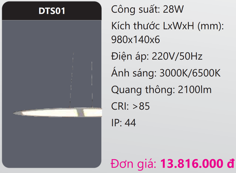  ĐÈN TREO TRẦN THẢ TRANG TRÍ LED 28W DUHAL DTS01 