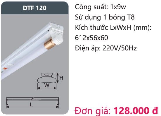 ĐÈN TUÝP HUỲNH QUANG LED DUHAL 9W DTF 120