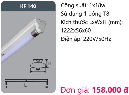 ĐÈN TUÝP HUỲNH QUANG LED DUHAL 18W KF 140