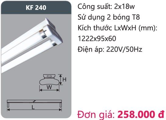 ĐÈN TUÝP HUỲNH QUANG ĐÔI LED DUHAL 2x18W KF 240