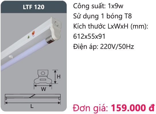 ĐÈN TUÝP HUỲNH QUANG LED DUHAL 9W LTF 120