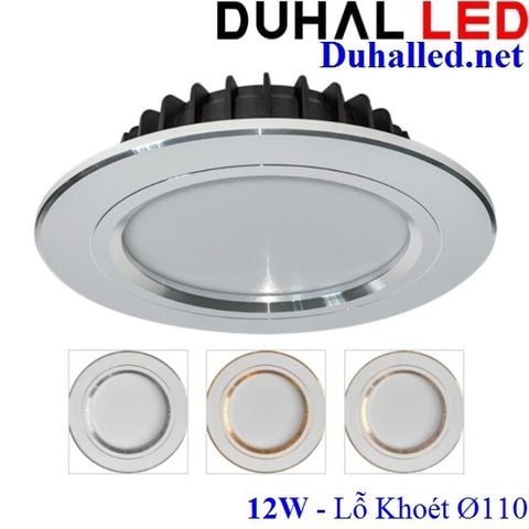  ĐÈN DOWNLIGHT ÂM TRẦN VIỀN XI LED ĐỔI MÀU 12W DUHAL KFX30929 - LỖ KHOÉT 110 