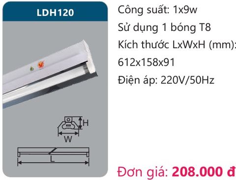  MÁNG ĐÈN CÔNG NGHIỆP CHÓA PHẢN QUANG DUHAL LDH120 