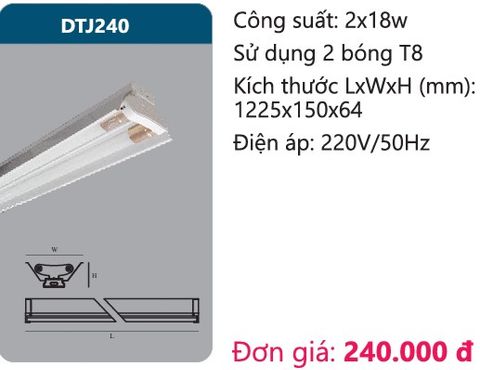  ĐÈN LED CÔNG NGHIỆP CHÓA SƠN TĨNH ĐIỆN DUHAL DTJ240 